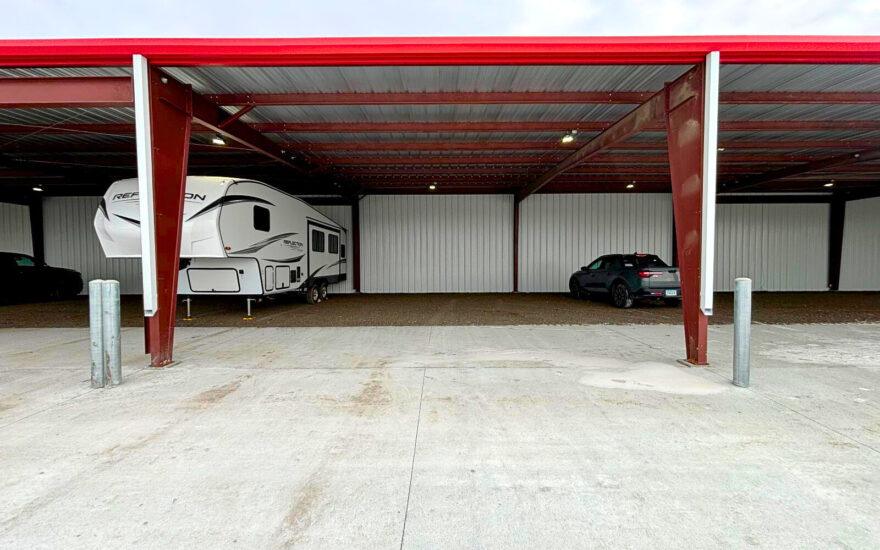 Covered RV boat storage in bondurant, IA