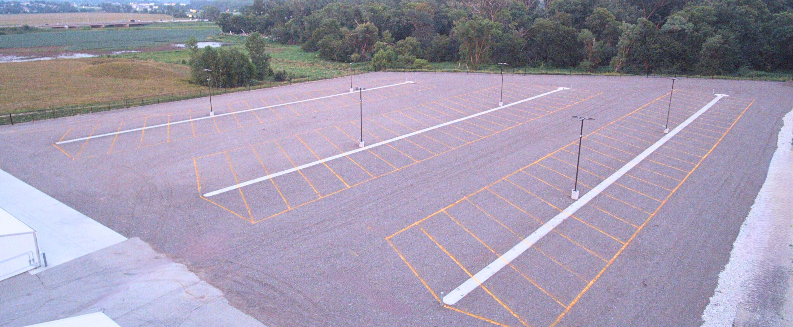 Outdoor gravel parking lot in Bellevue, NE