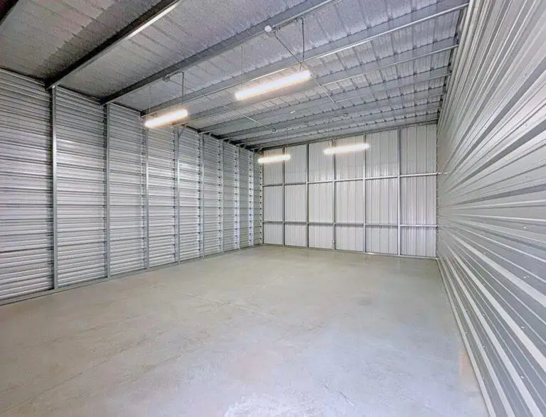 empty warehouse space with lights and power