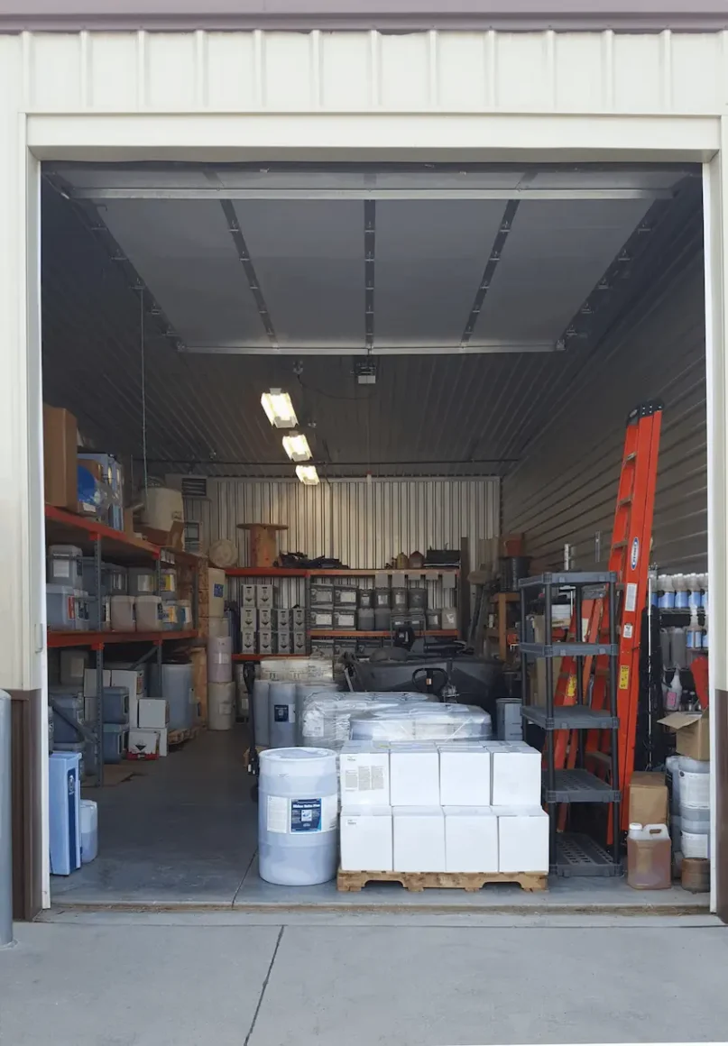 occupied warehouse space, contractor bay, and shop space