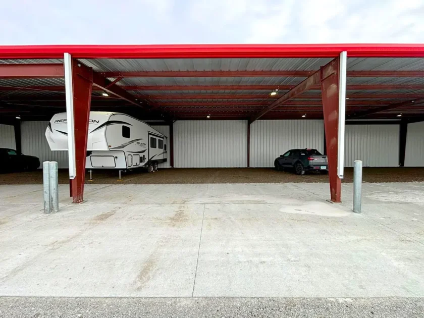 Covered parking for RVs, boats, and vehicles