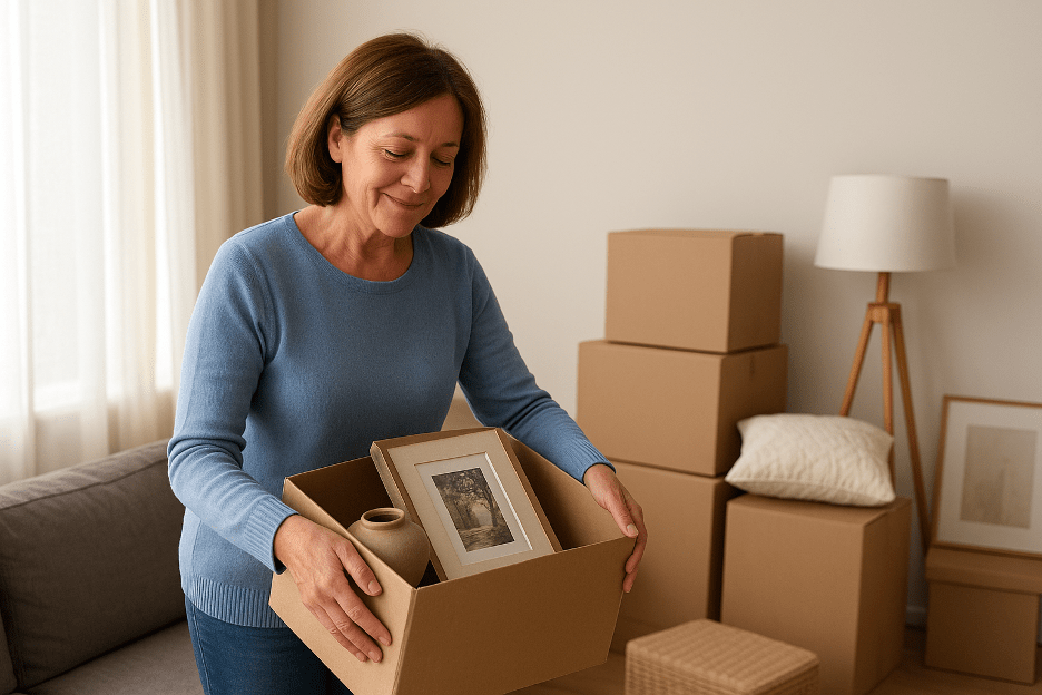 Downsizing with self storage to declutter and move stress free