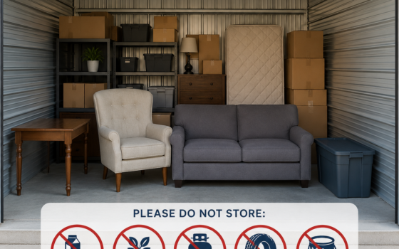 organized storage unit interior